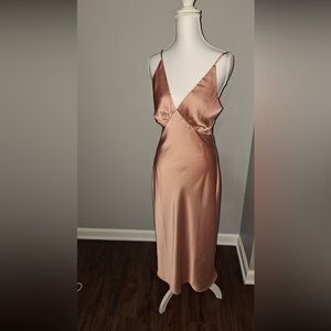 Elegant Satin Slip Dress in Blush pink